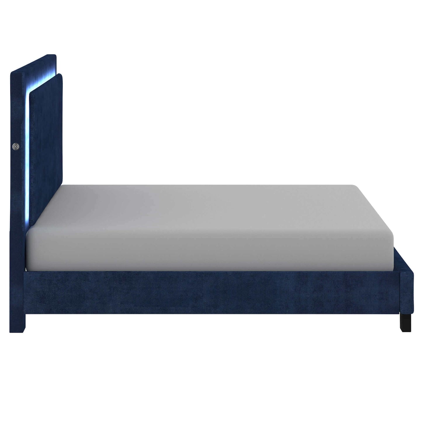 Lumina Platform Bed with LED Light in Blue or Grey (clearance King))