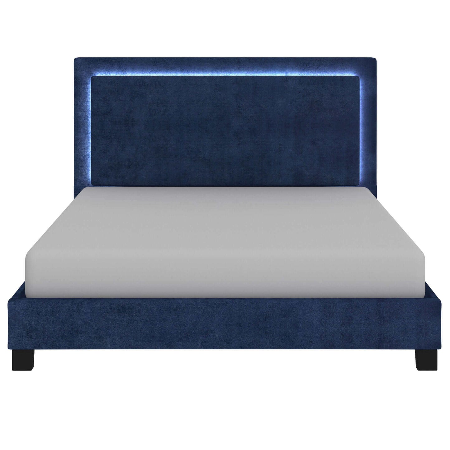 Lumina Platform Bed with LED Light in Blue or Grey (clearance King))