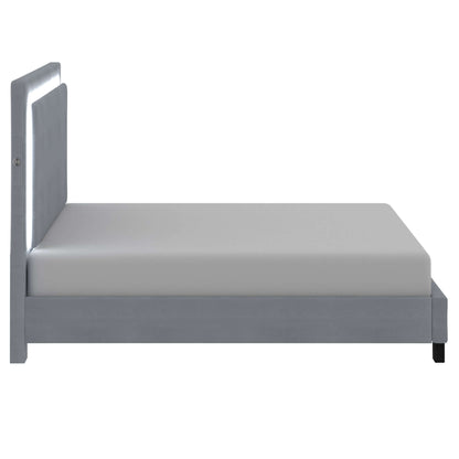 Lumina Platform Bed with LED Light in Blue or Grey (clearance King))