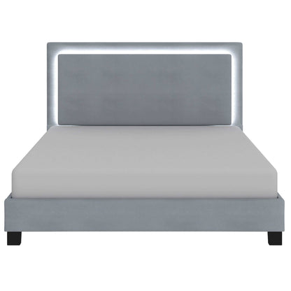 Lumina Platform Bed with LED Light in Blue or Grey (clearance King))