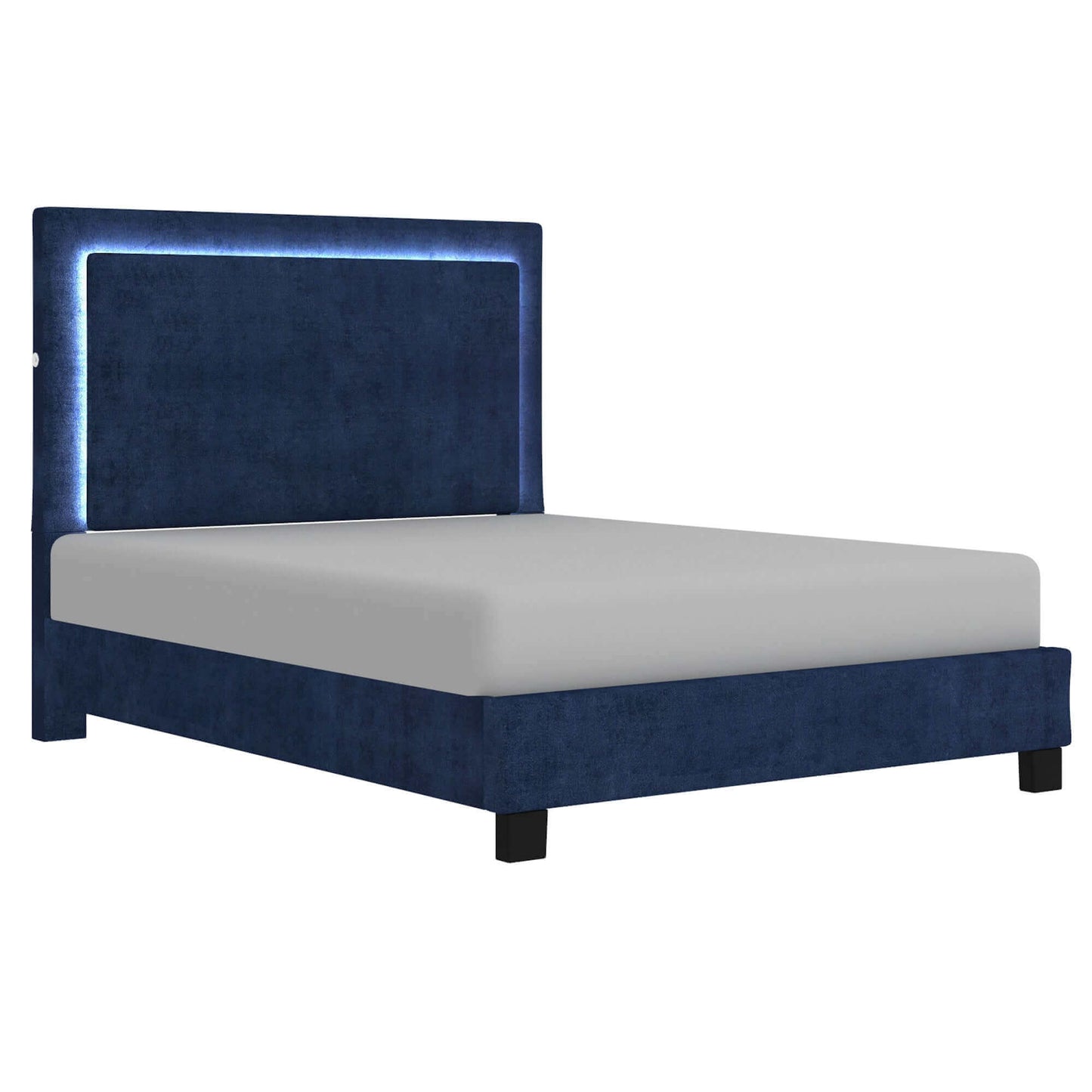 Lumina Platform Bed with LED Light in Blue or Grey (clearance King))