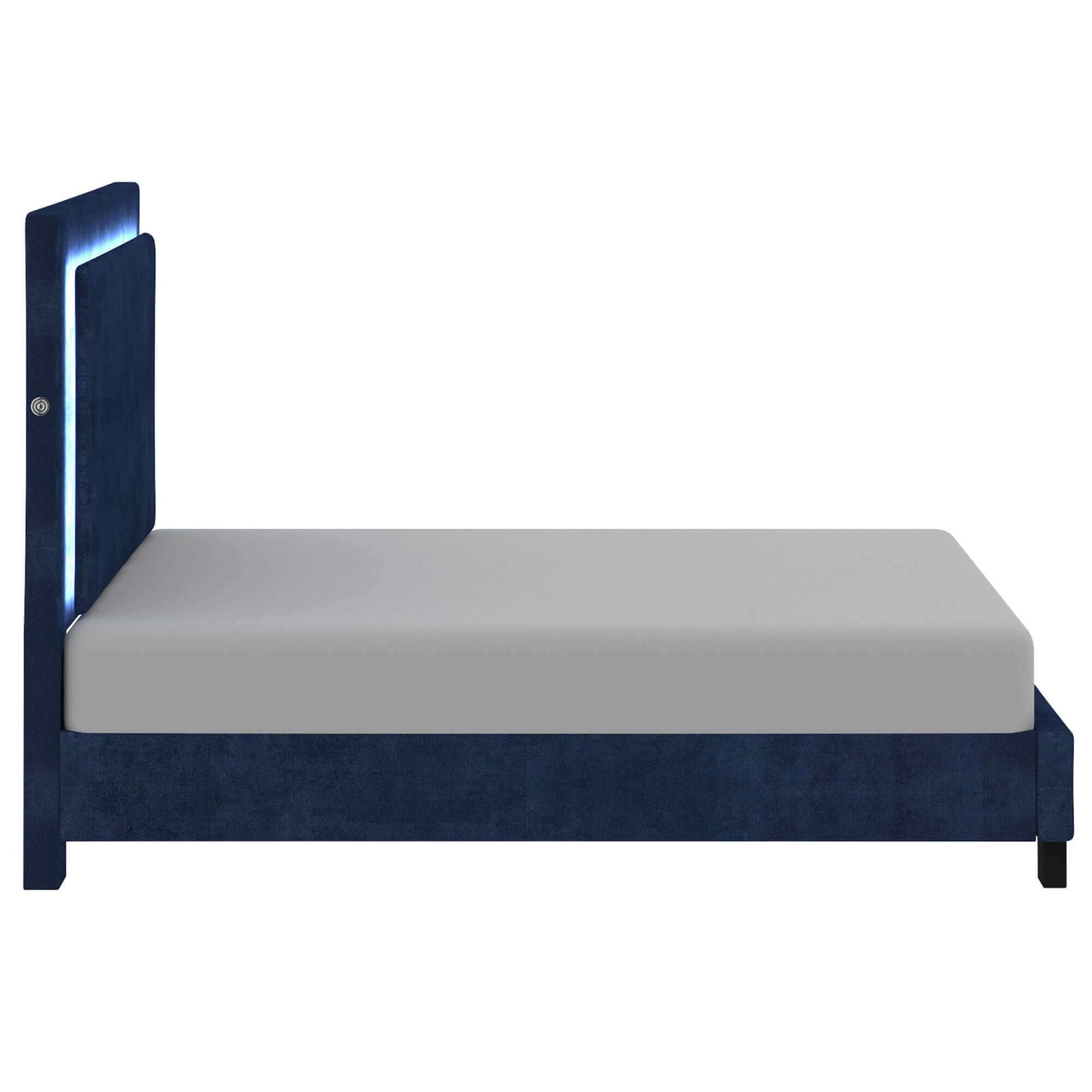 Lumina Platform Bed with LED Light in Blue or Grey (clearance King))