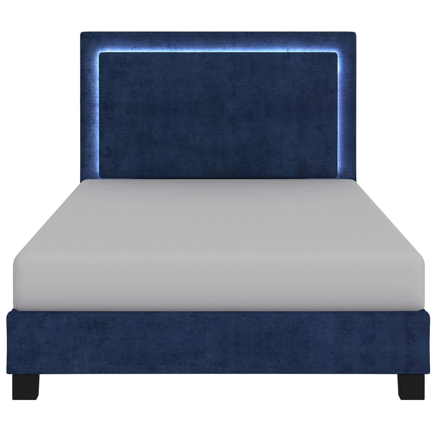 Lumina Platform Bed with LED Light in Blue or Grey (clearance King))