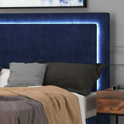 Lumina Platform Bed with LED Light in Blue or Grey (clearance King))