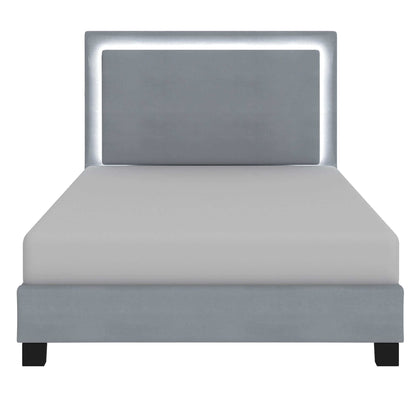 Lumina Platform Bed with LED Light in Blue or Grey (clearance King))