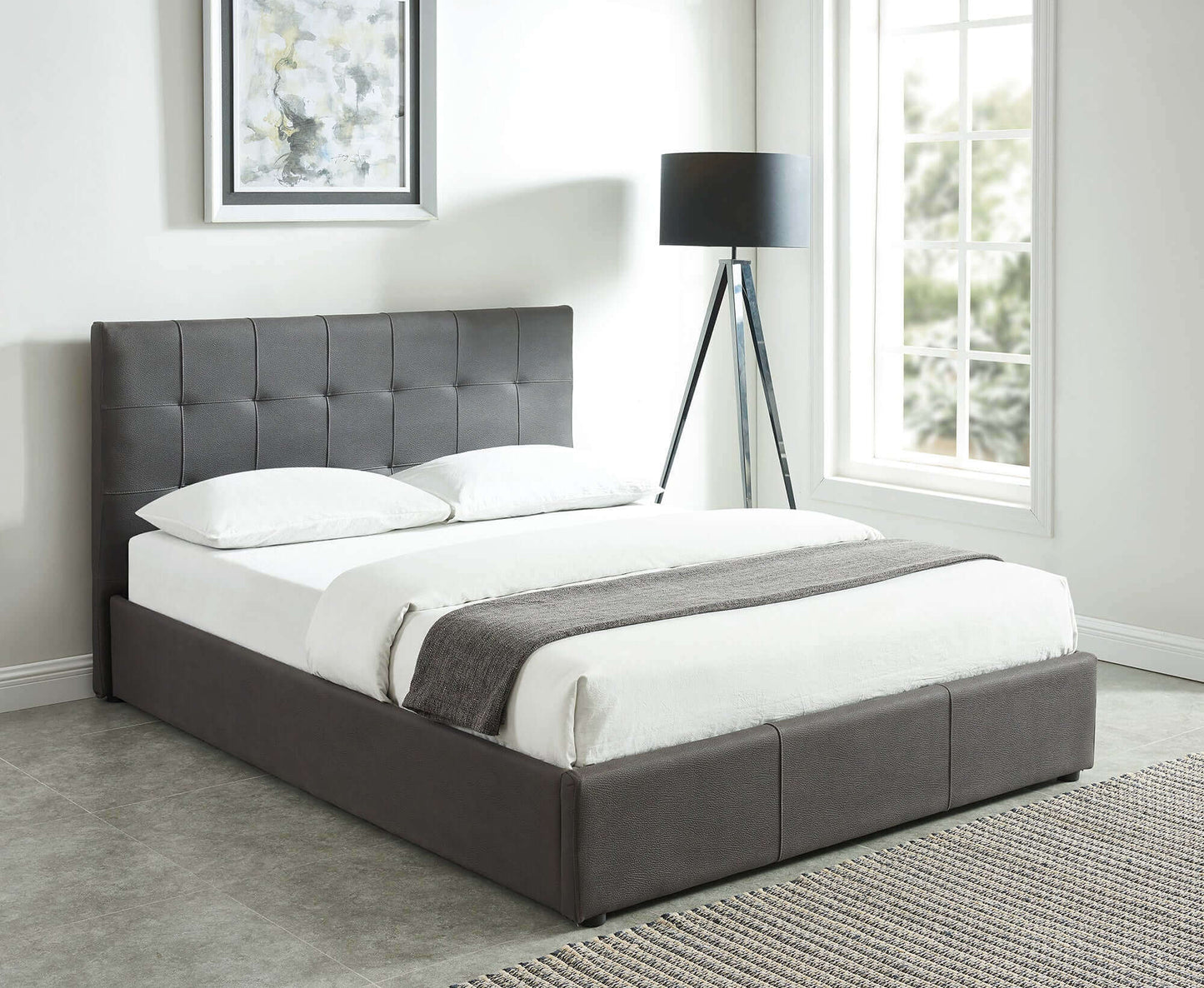 Extara Platform Bed w/Storage in Grey