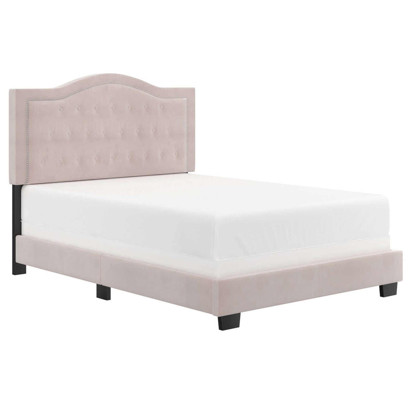 Pixie Queen Bed in Blush Pink, Blue or Light Grey