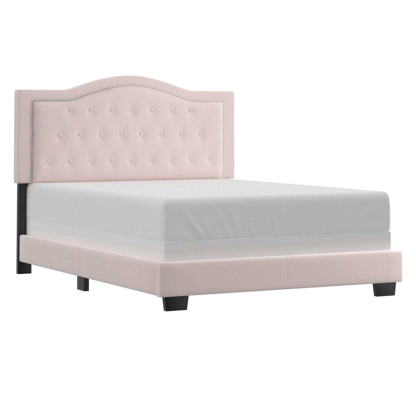 Pixie Queen Bed in Blush Pink, Blue or Light Grey