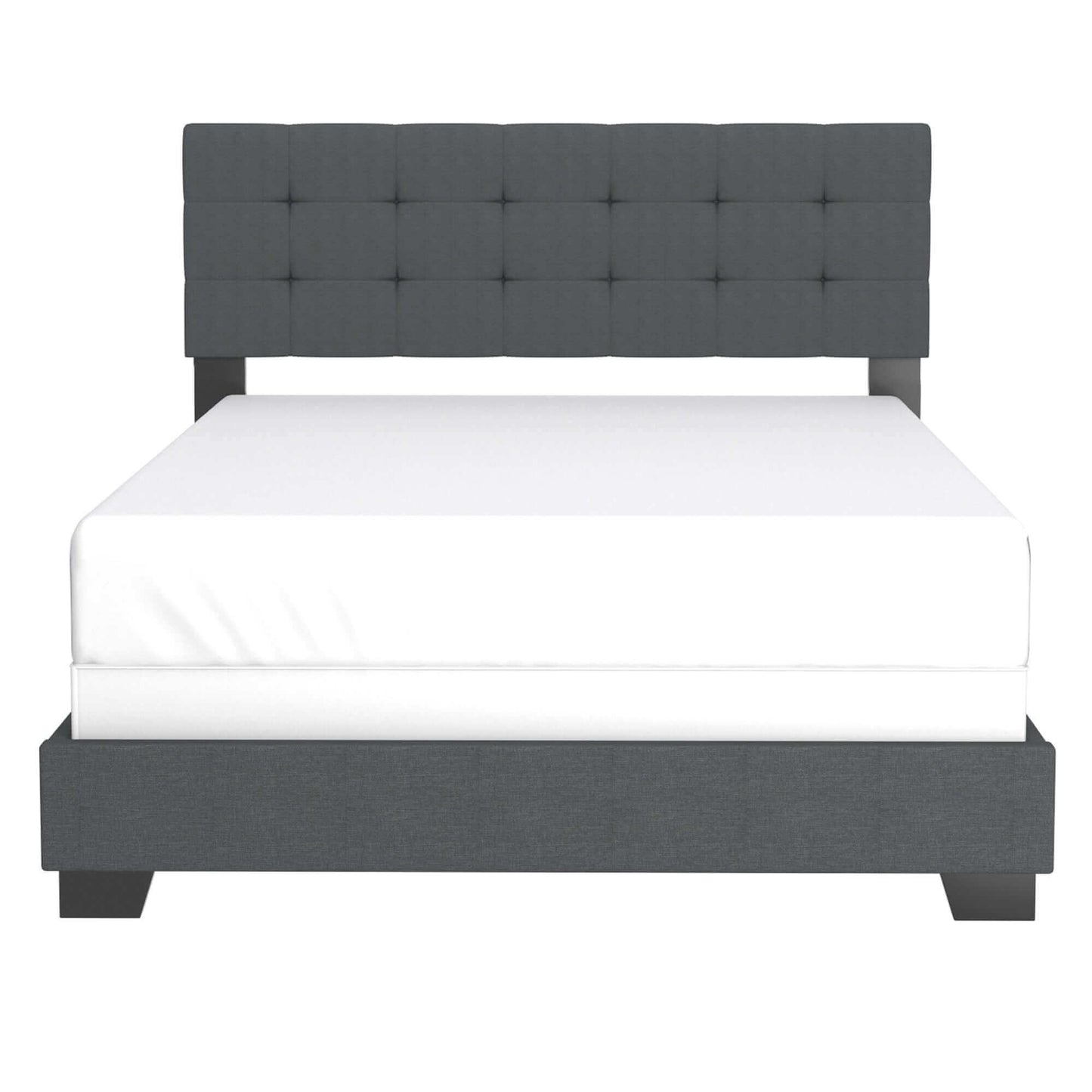 Exton Queen Bed in Charcoal or Light Grey Fabric