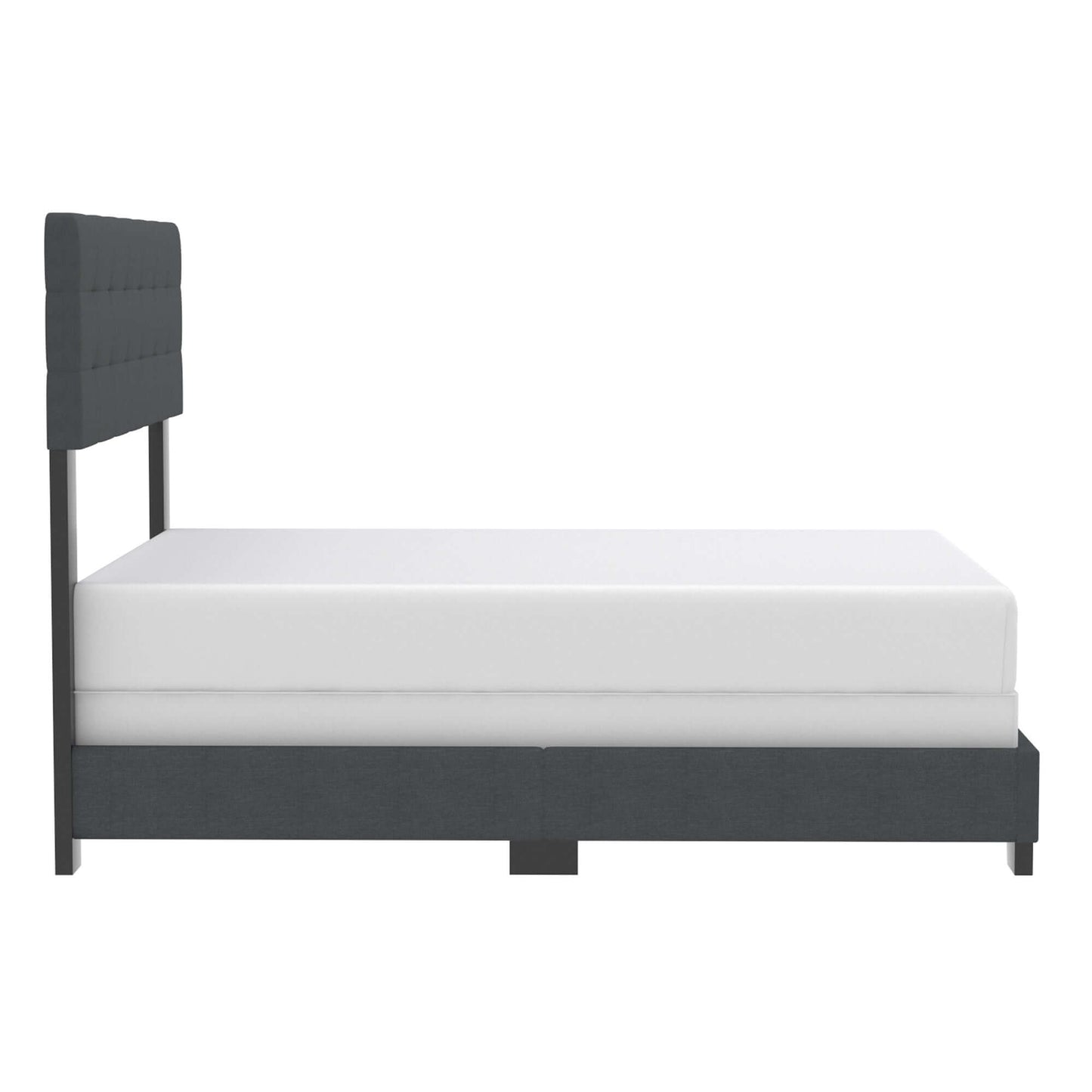 Exton Queen Bed in Charcoal or Light Grey Fabric