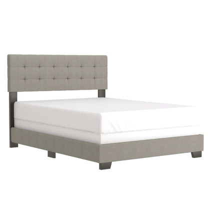 Exton Queen Bed in Charcoal or Light Grey Fabric