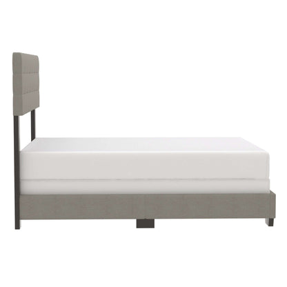 Exton Queen Bed in Charcoal or Light Grey Fabric