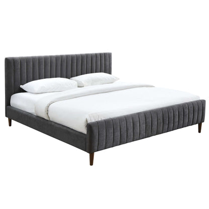 Hannah Platform Bed in Charcoal or Light Grey Fabric