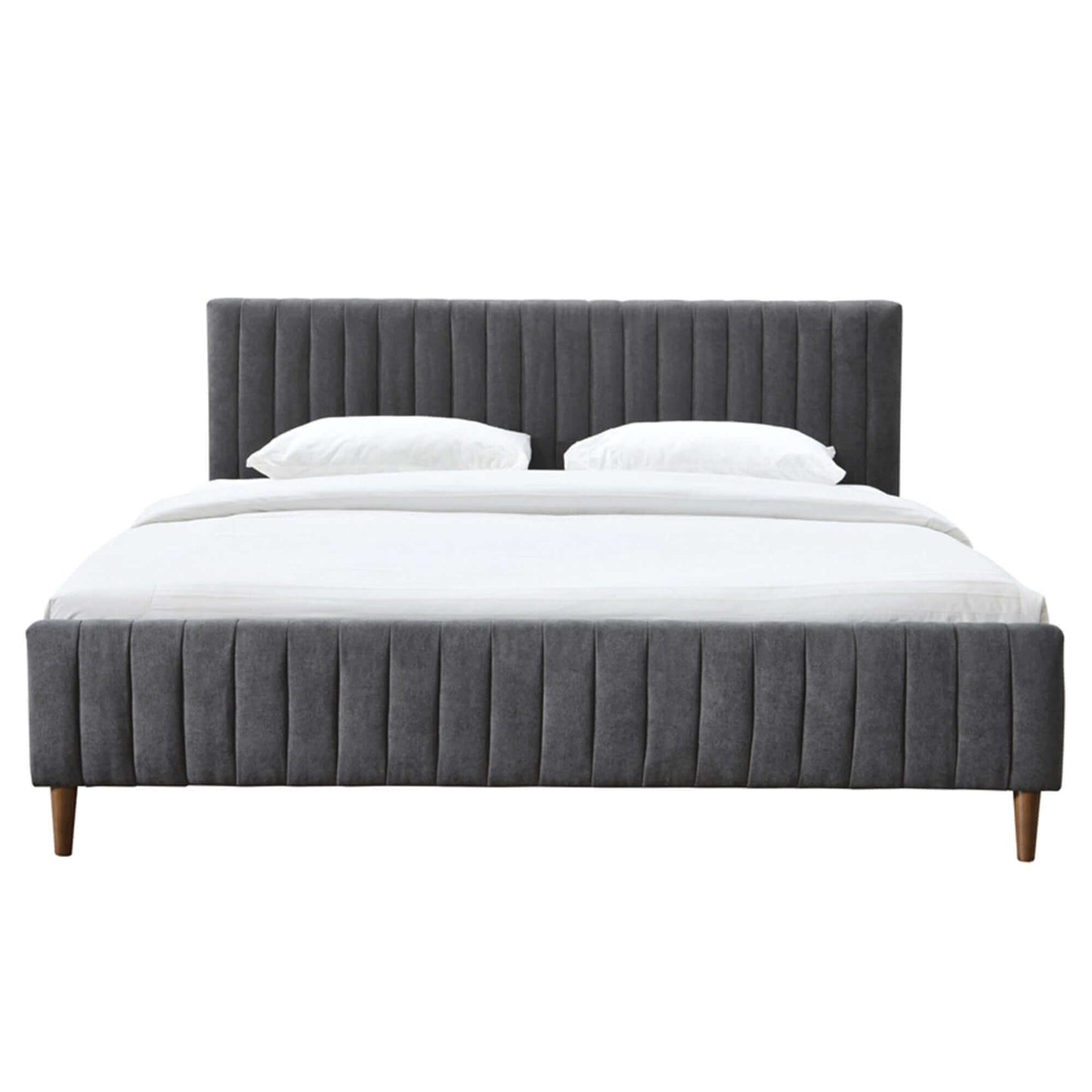 Hannah Platform Bed in Charcoal or Light Grey Fabric