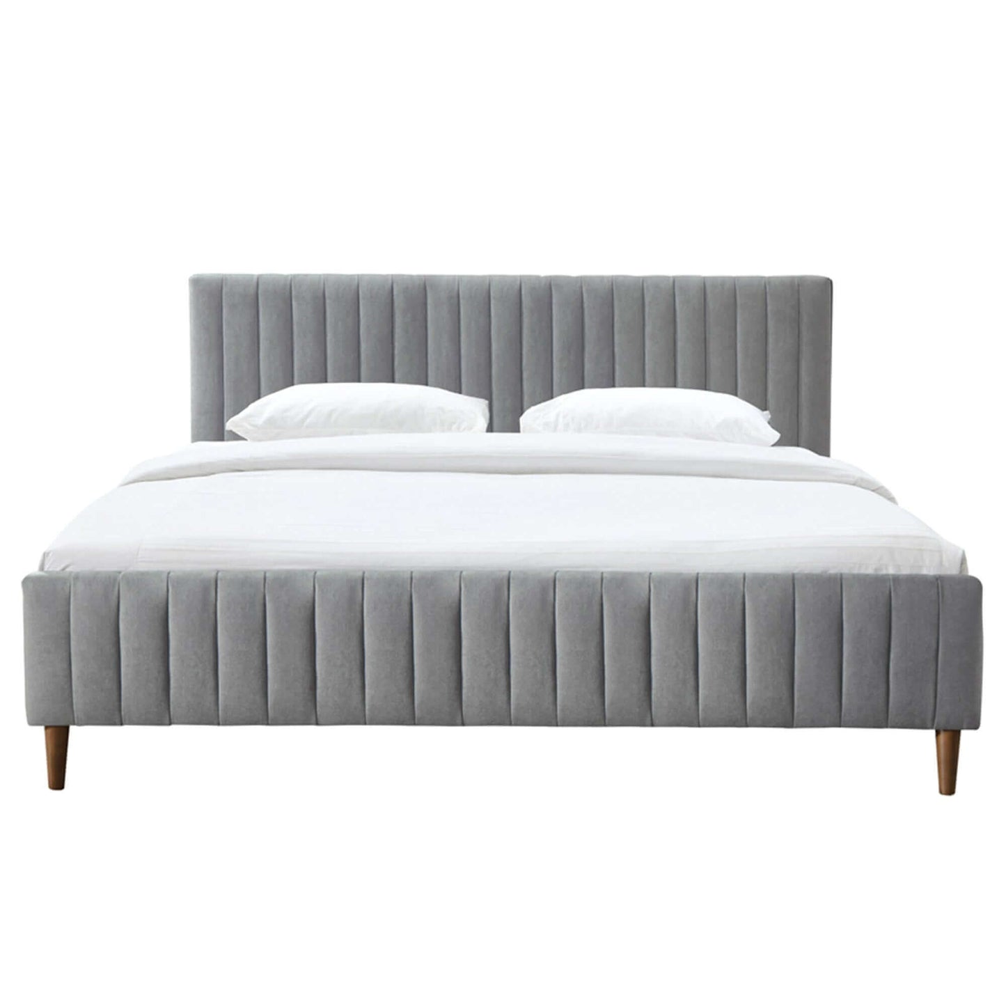 Hannah Platform Bed in Charcoal or Light Grey Fabric