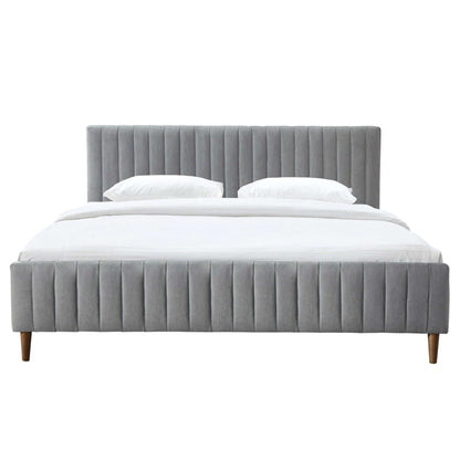 Hannah Platform Bed in Charcoal or Light Grey Fabric