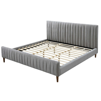 Hannah Platform Bed in Charcoal or Light Grey Fabric