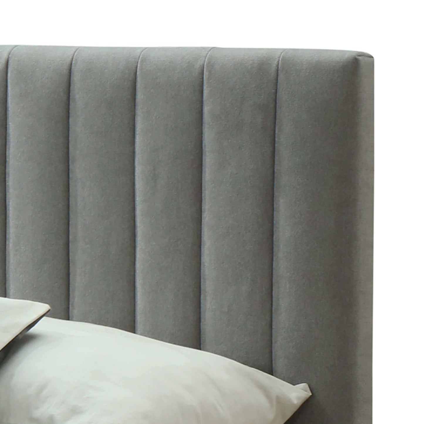 Hannah Platform Bed in Charcoal or Light Grey Fabric