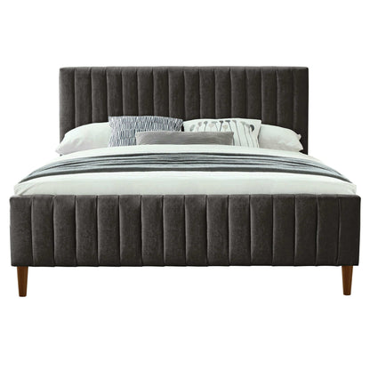 Hannah Platform Bed in Charcoal or Light Grey Fabric