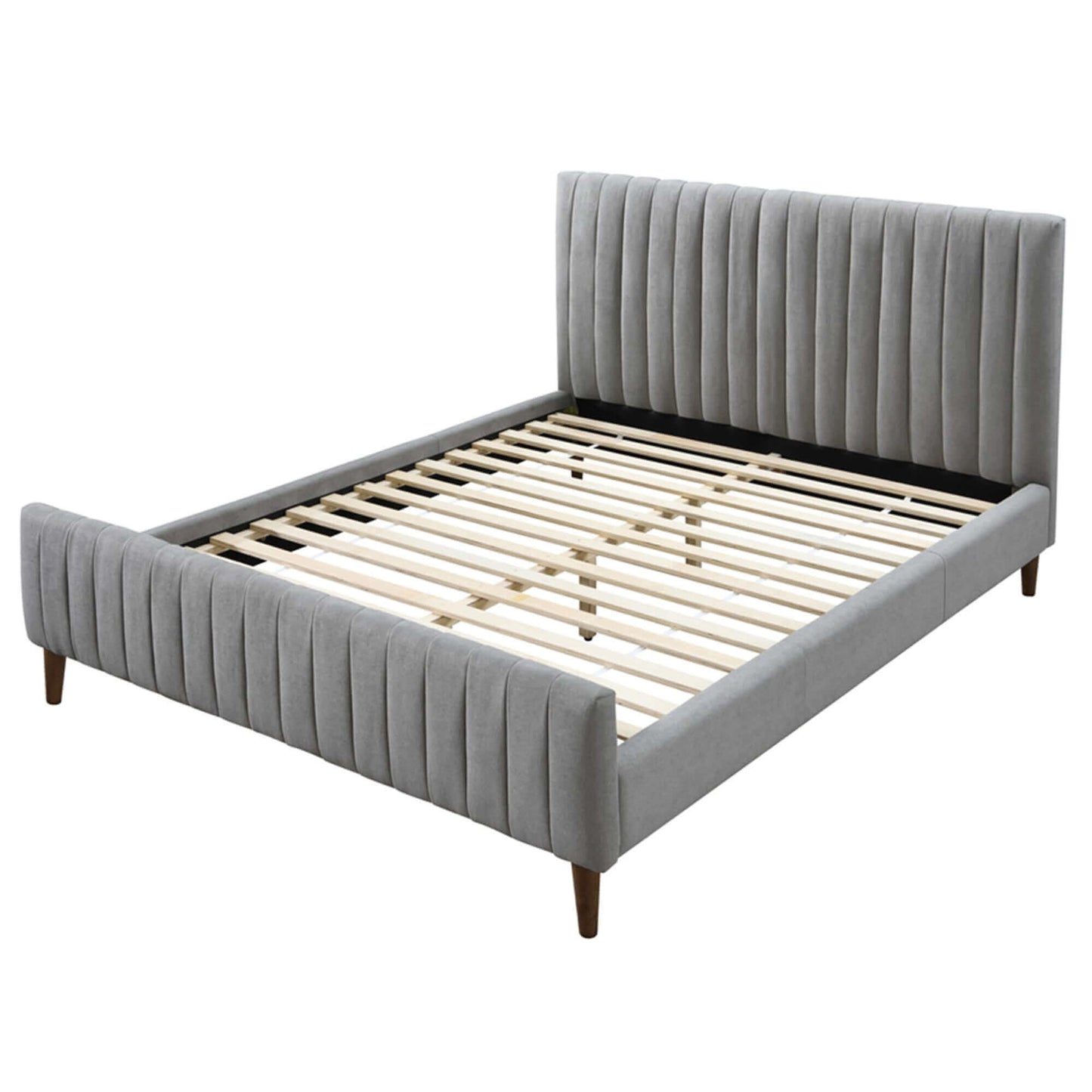 Hannah Platform Bed in Charcoal or Light Grey Fabric