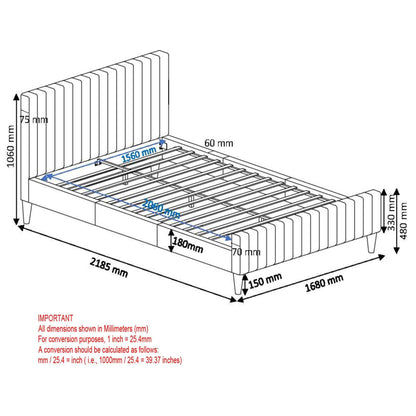 Hannah Platform Bed in Charcoal or Light Grey Fabric