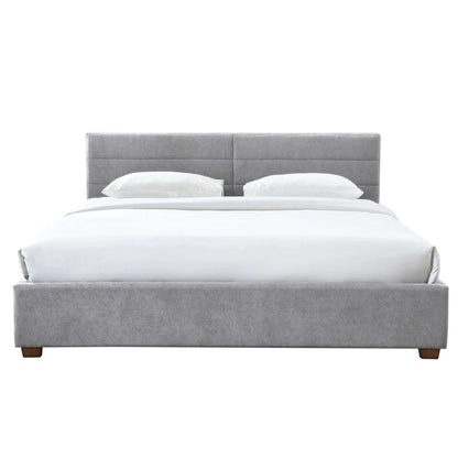 Emilio Platform Bed w/Drawer in Charcoal or Light Grey Fabric