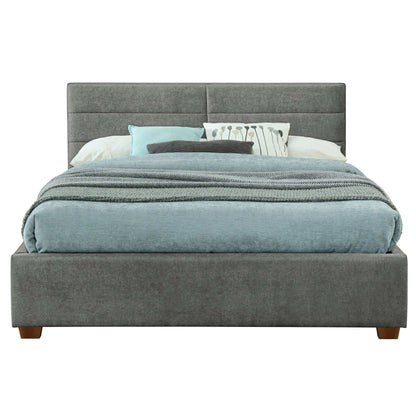 Emilio Platform Bed w/Drawer in Charcoal or Light Grey Fabric