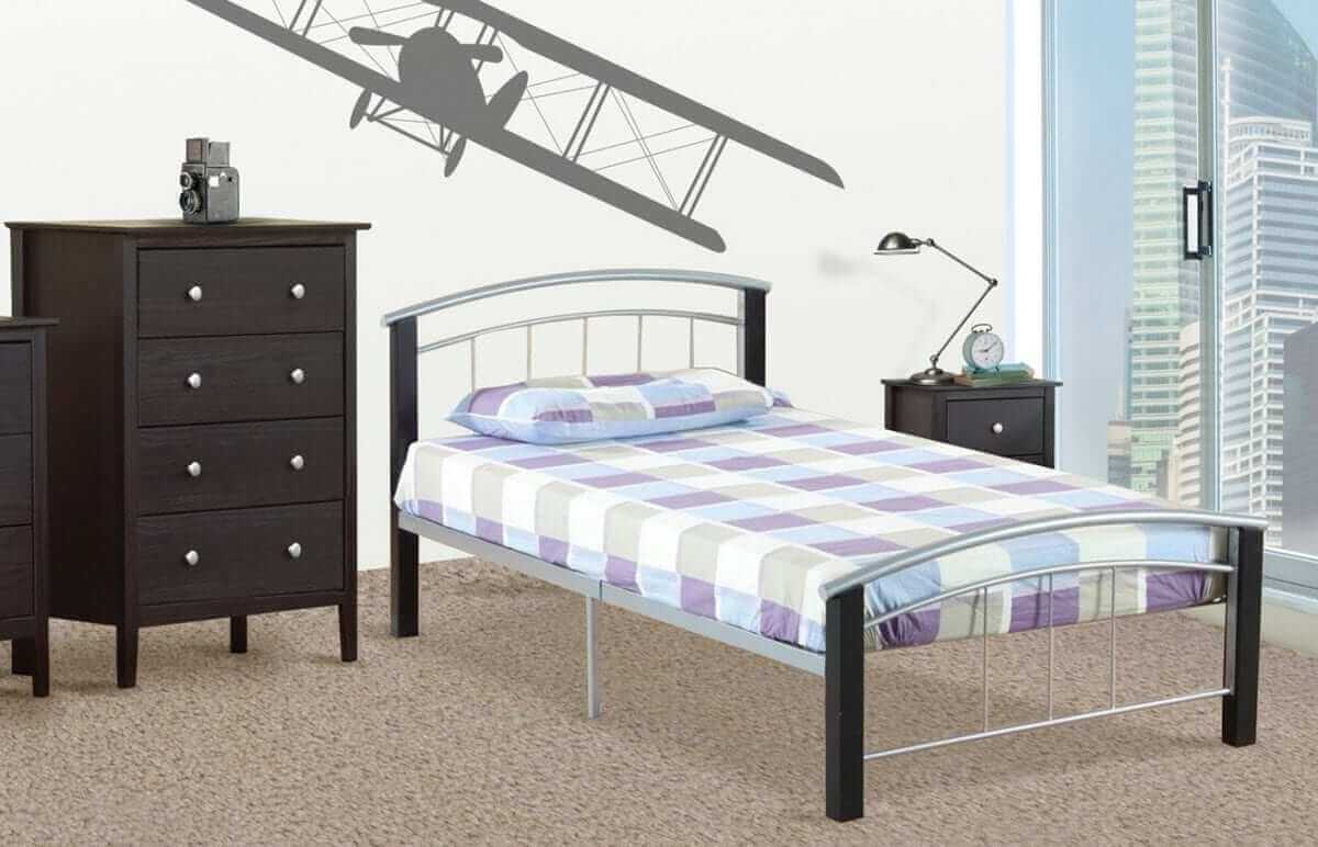 T2330 Black and Pewter Platform Bed Frame