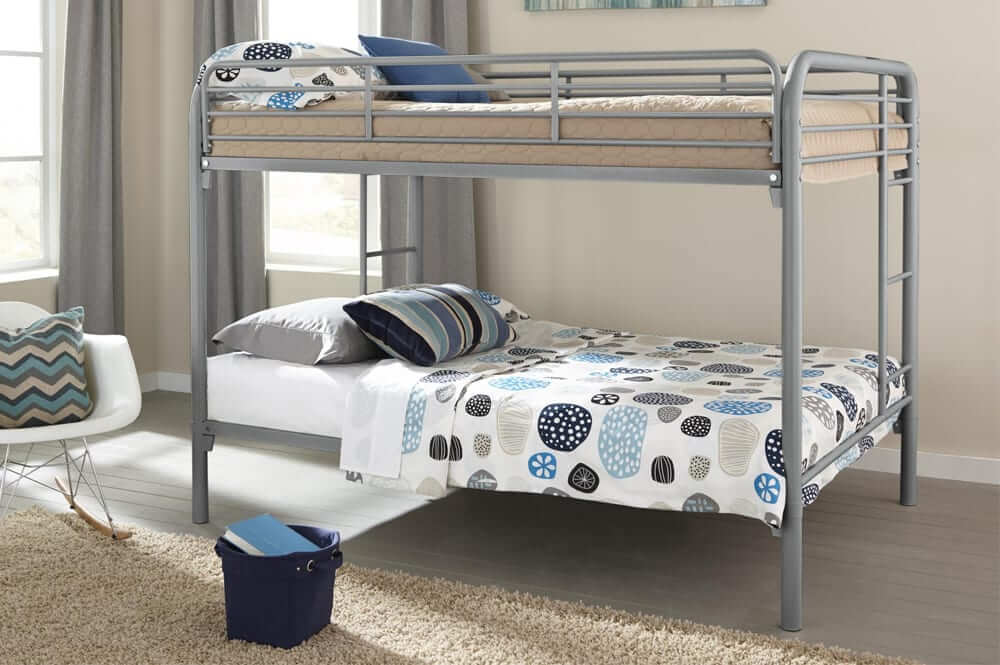 Titus Furniture - T2810 Contemporary Twin over Twin Steel Bunk Bed - T2810G