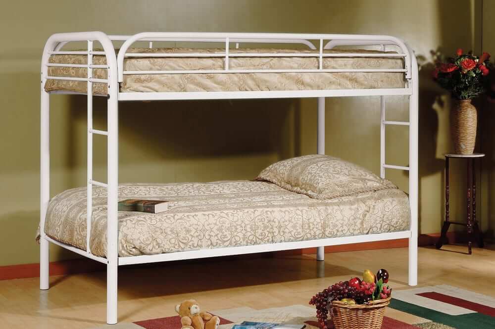 Titus Furniture - T2810 Contemporary Twin over Twin Steel Bunk Bed - T2810W