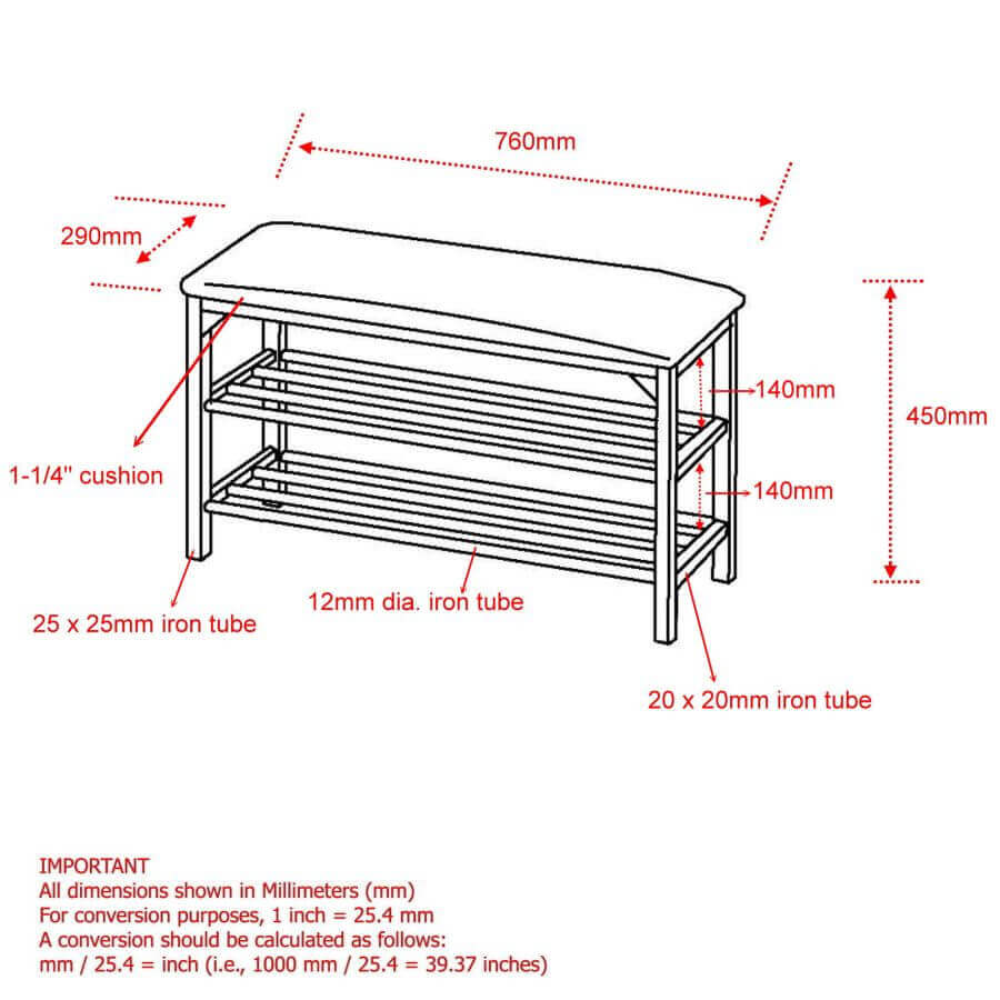 Foster 2-tier Bench in Black and Chrome