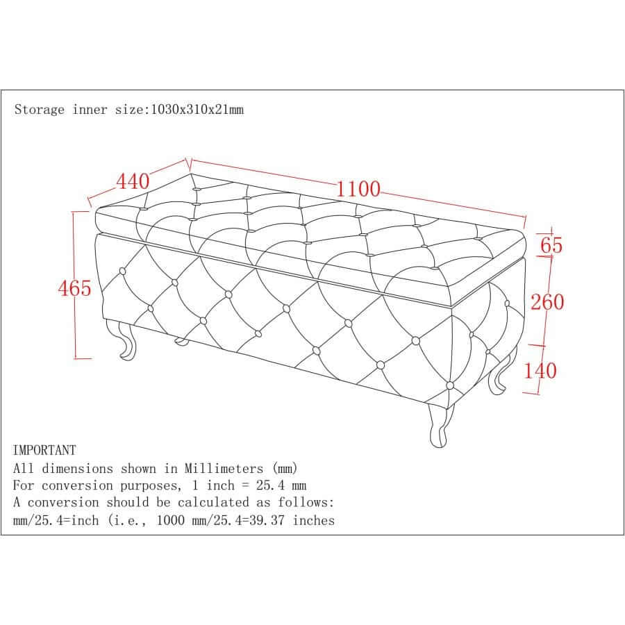 !nspire - Monique Storage Ottoman - 402-130SM-WT