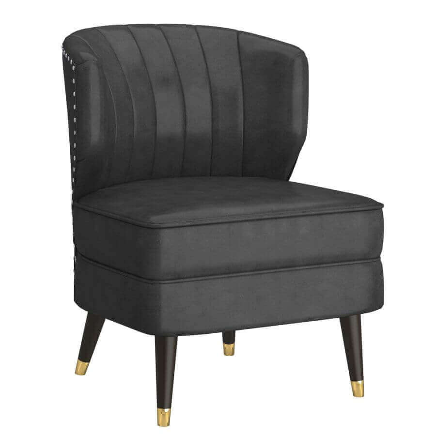 Kyrie Accent Chair in Grey and Espresso