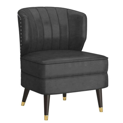 Kyrie Accent Chair in Grey and Espresso