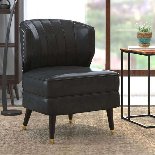 Kyrie Accent Chair in Grey and Espresso