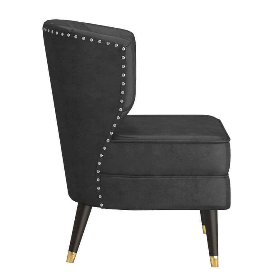 Kyrie Accent Chair in Grey and Espresso