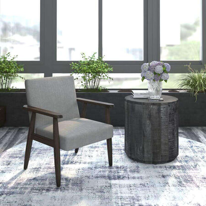 Huxly Accent Chair in Grey and Weathered Brown