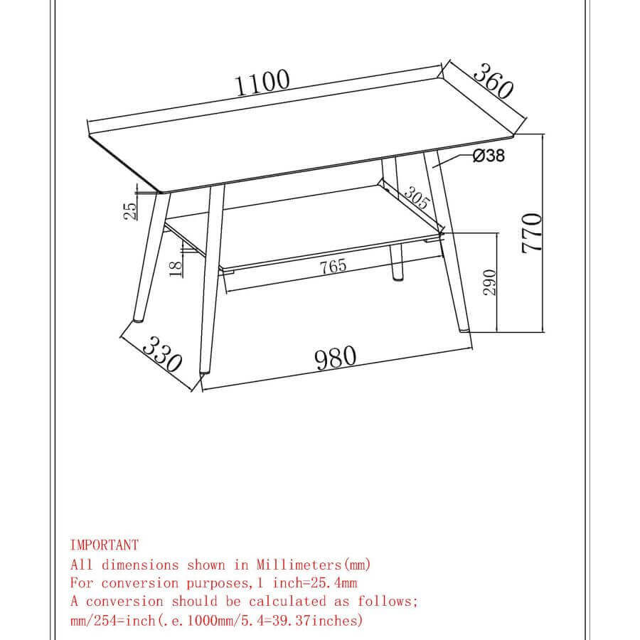 Emery 2-Tier Console Table in White Faux Marble