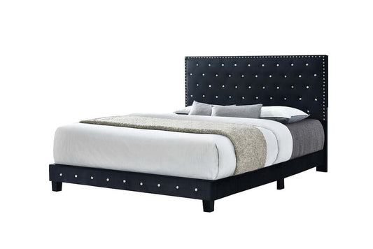 Queensons - Diamond Bedroom Series - Diamond-Blk-Q-NonStck