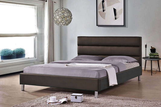 Doria King, Queen or Double Size Bed in Espresso or Black PU