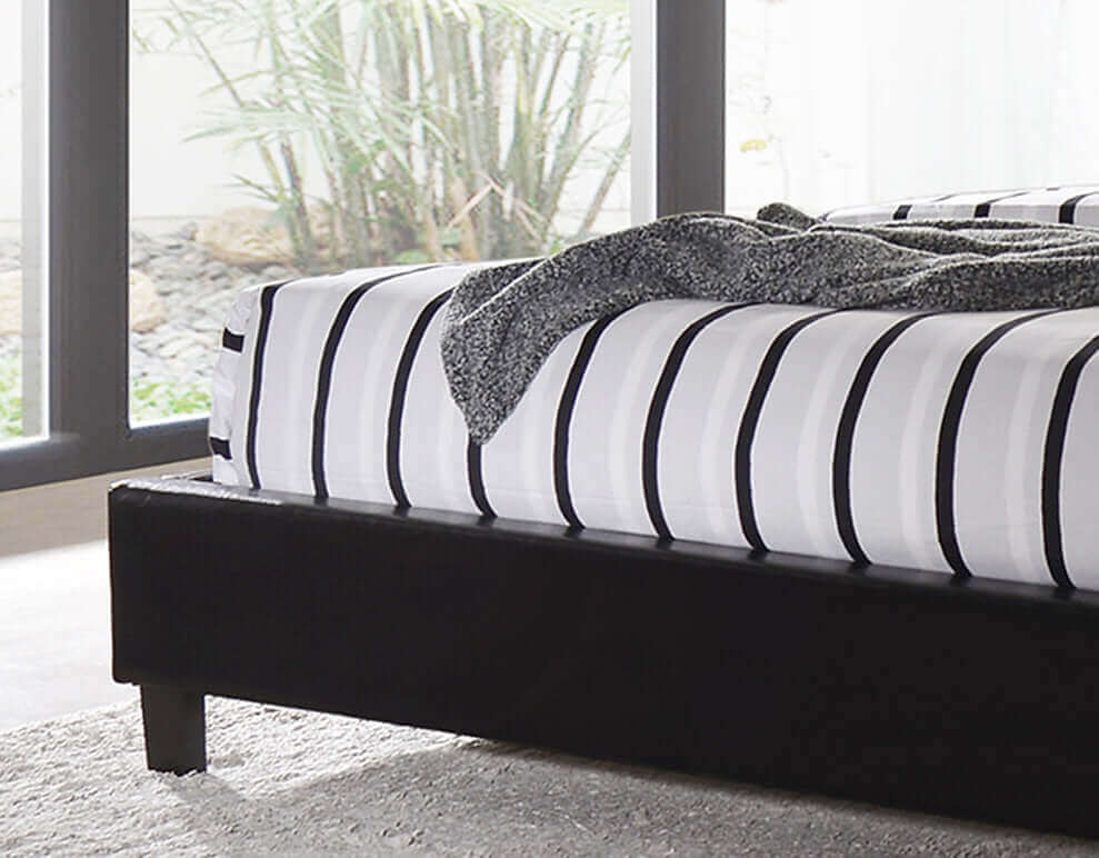 Glare King, Queen or Double Size Bed in White PU, Black PU, Grey Velvet