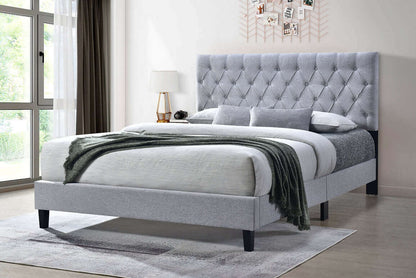 New York Queen Size Bed in Beige, Blue, Grey