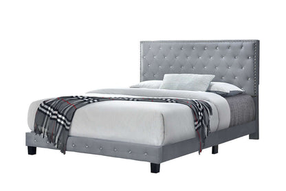 Diamond Bed Velvet in Black, Blue, Grey or Off White Queen