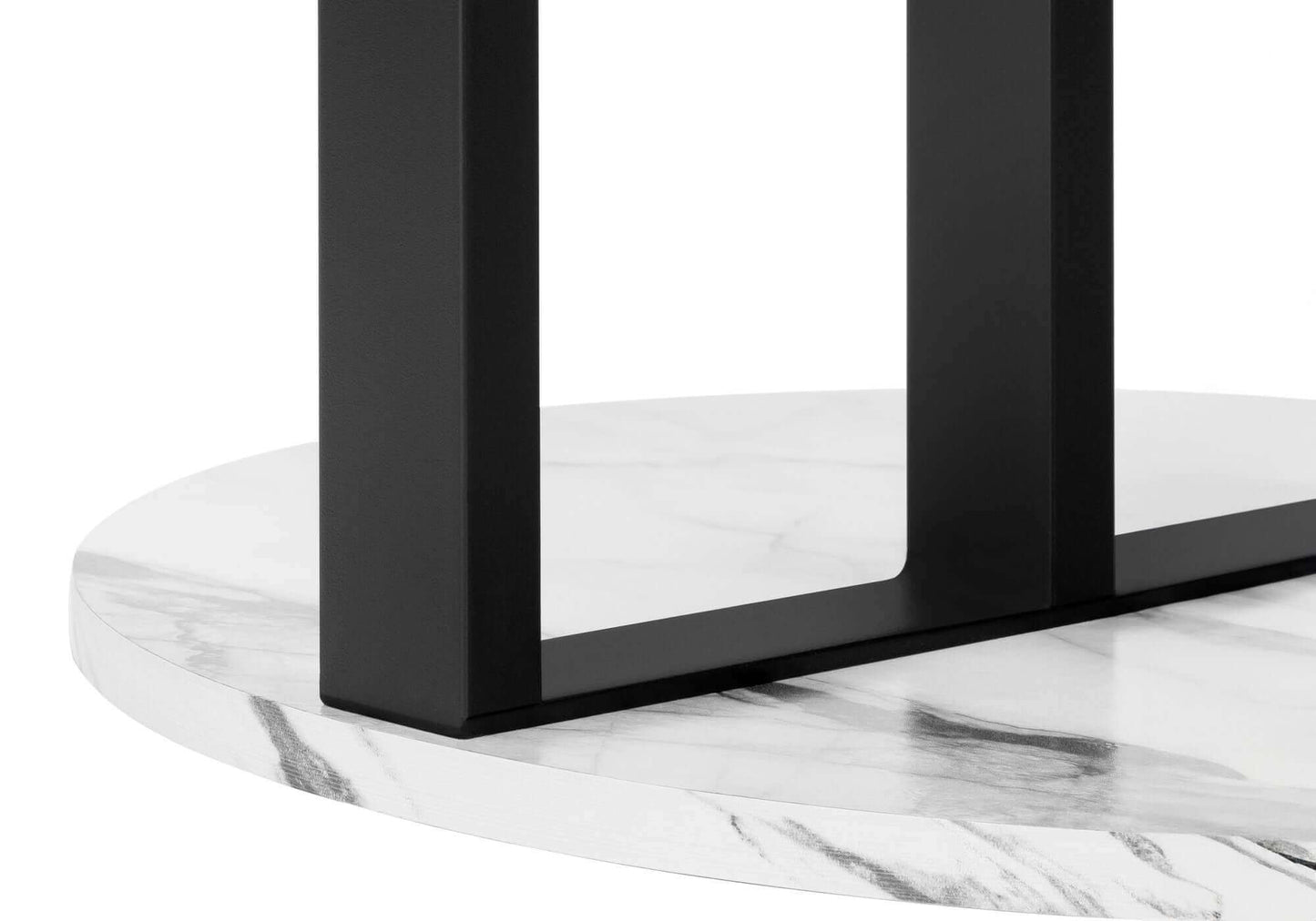 Accent Table - 24"H / White Marble-Look / Black Metal