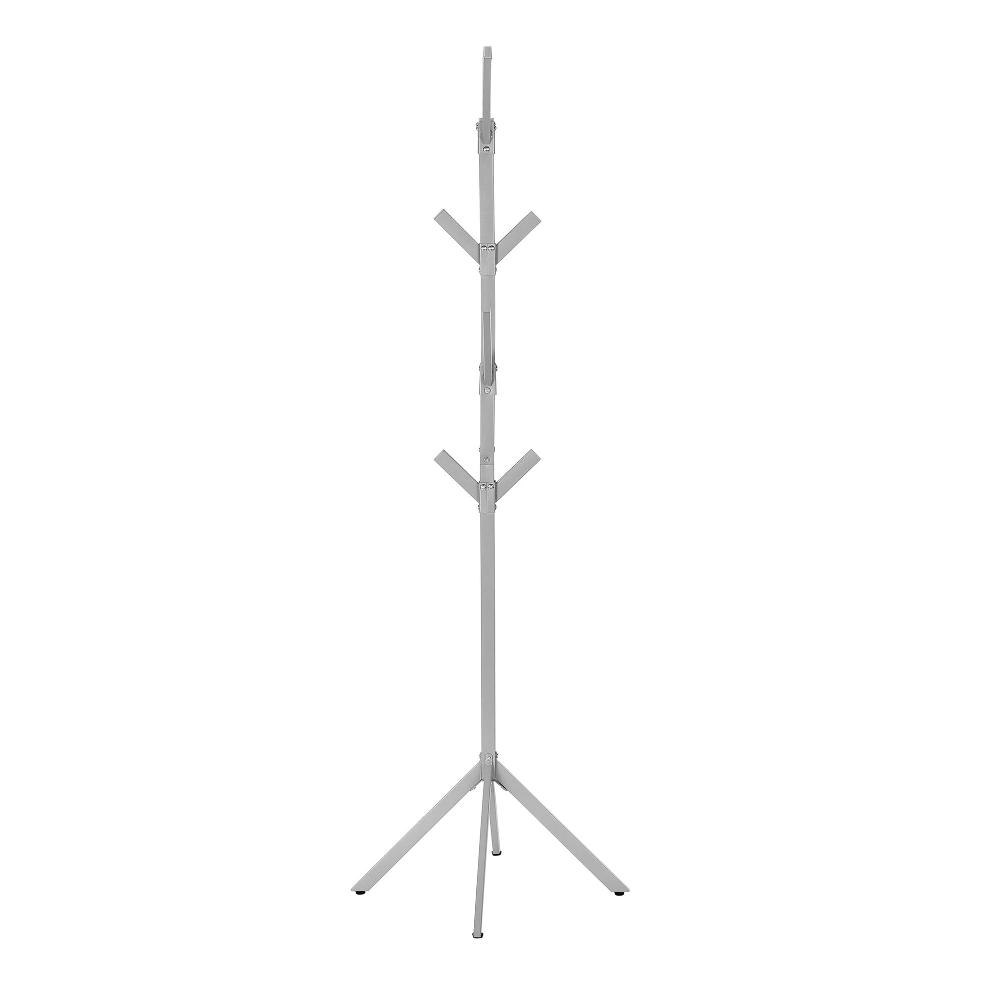 Monarch Specialties - Metal 4-Teir 8 Hook Coat Rack in Silver Finish - I 2058