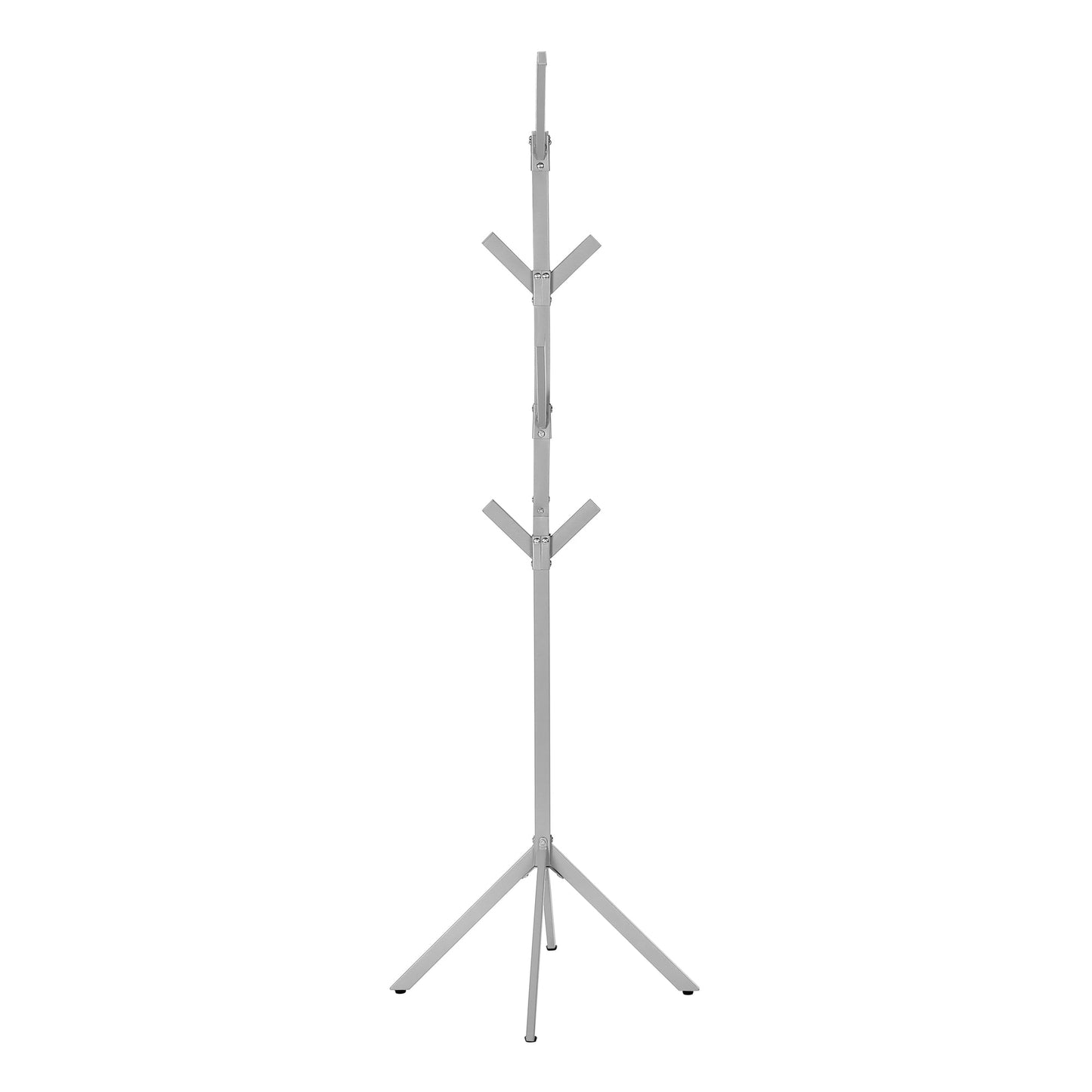 Monarch Specialties - Metal 4-Teir 8 Hook Coat Rack in Silver Finish - I 2058