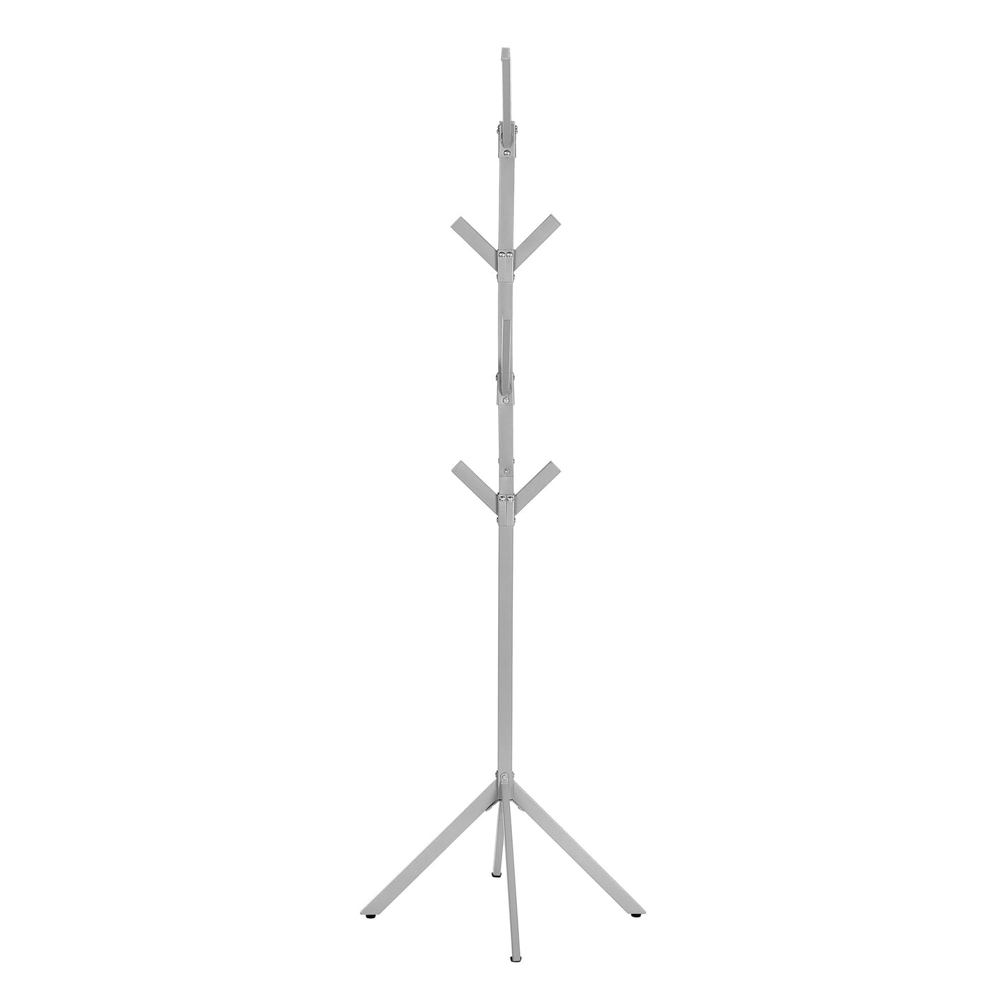 Monarch Specialties - Metal 4-Teir 8 Hook Coat Rack in Silver Finish - I 2058