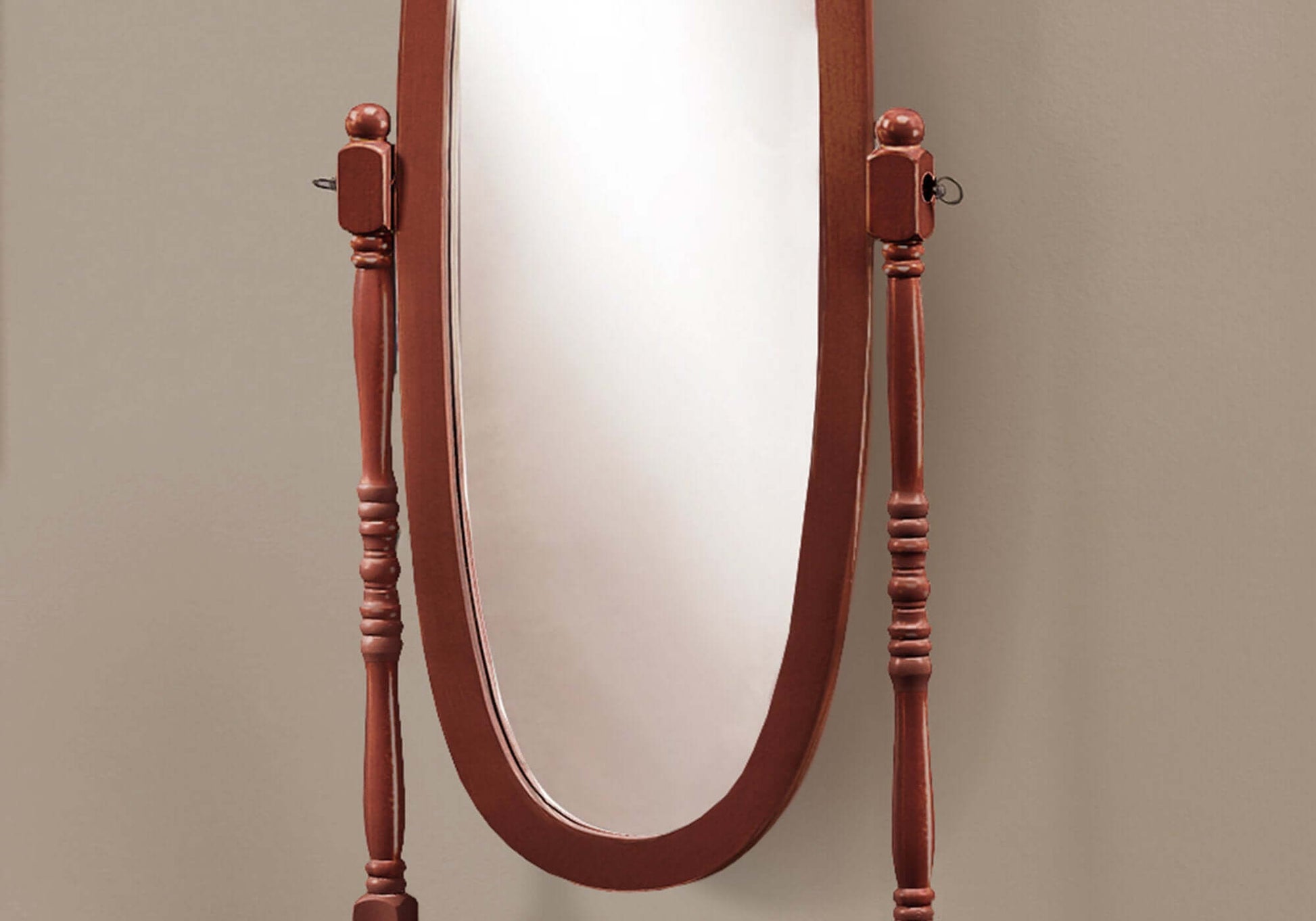 Monarch Specialties - 59"H Antique Bedroom Mirror with Solid Wood Frame - I 3101