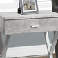 Monarch Specialties - Modern Nightstand in Grey Cement Finish with Chrome Metal Frame - I 3264