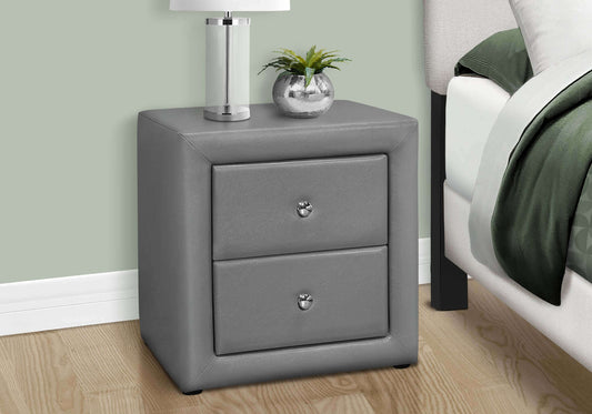 Nightstand - 21"H / Grey Leather-Look